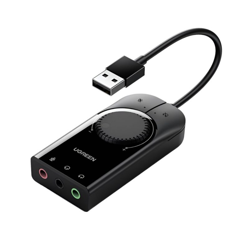 UGREEN CM129-40964 USB-A to 3.5mm External Stereo Sound Adapter - Black - Image 2