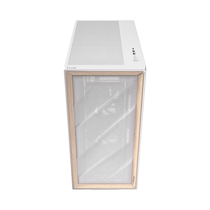 Antec FLUX Mid-Tower E-ATX Gaming Chassis Wood Front Panel - White - Image 2