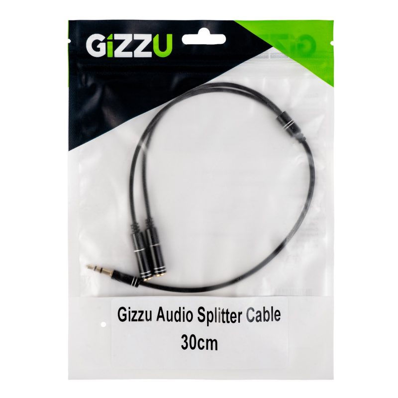 Gizzu 3-Pole Audio Splitter Cable - Black - Image 4