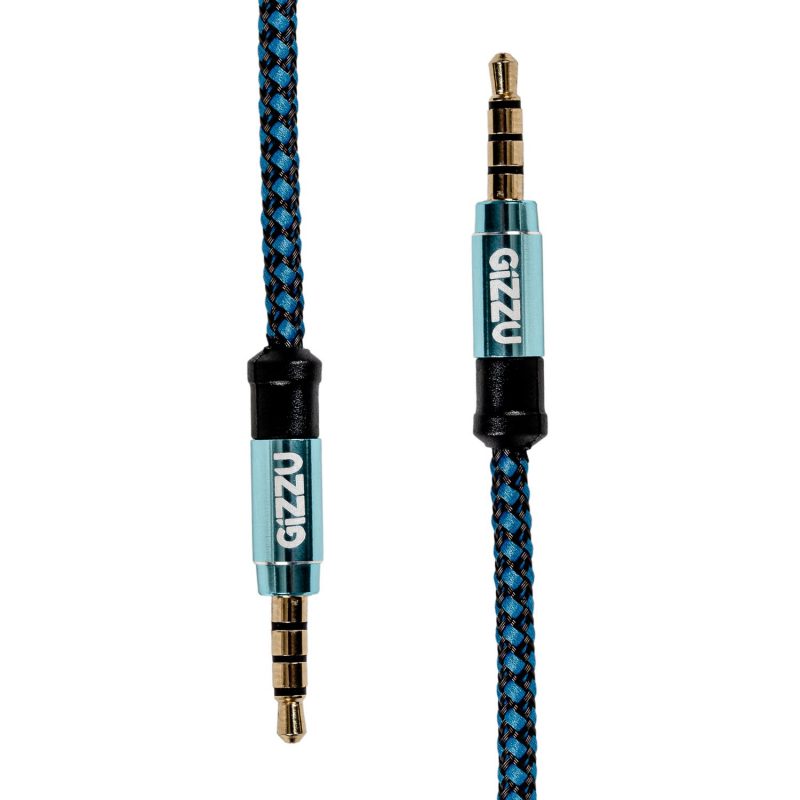 Gizzu 3.5mm AUX Cable 1.5m - Black/Blue - Image 2