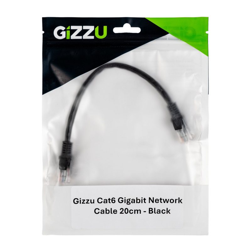 Gizzu Cat6 UTP Fly Lead Ethernet Network Cable 20cm - Black - Image 4