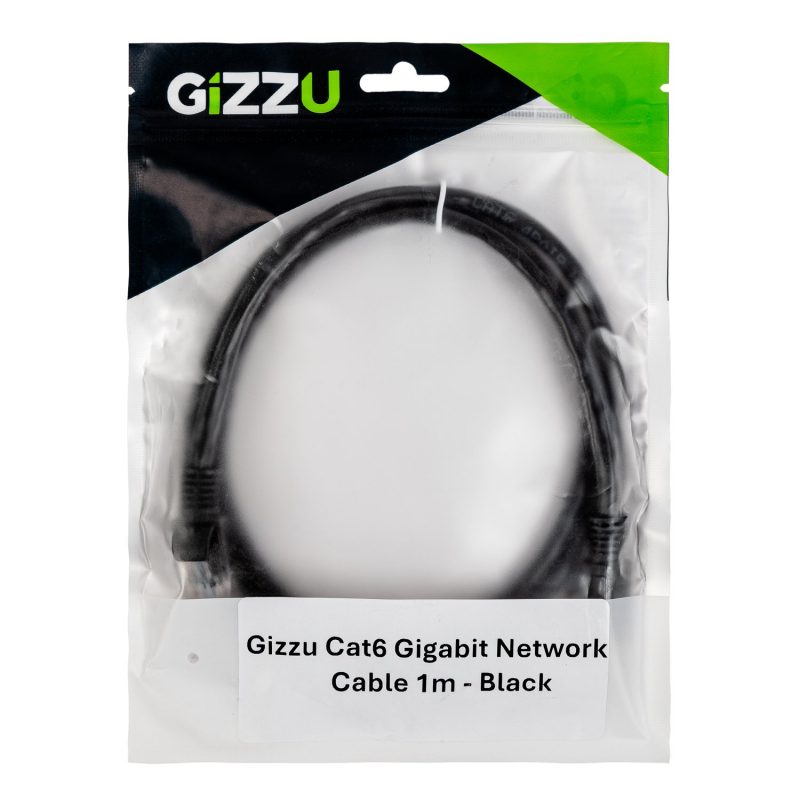 Gizzu Cat6 UTP Fly Lead Ethernet Network Cable 1m – Black - Image 4