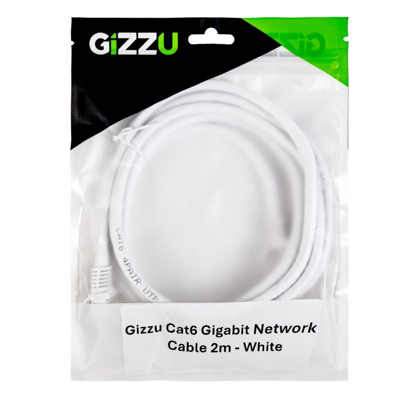 Gizzu Cat6 UTP Fly Lead Ethernet Network Cable 2m – White - Image 4