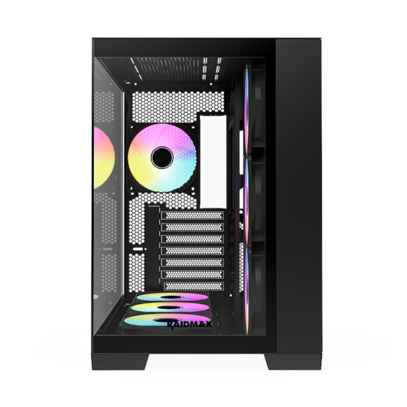 Raidmax I610 ATX | Micro-ATX | ITX RGB Mid-Tower Dual Chamber Gaming Chassis - Black - Image 2