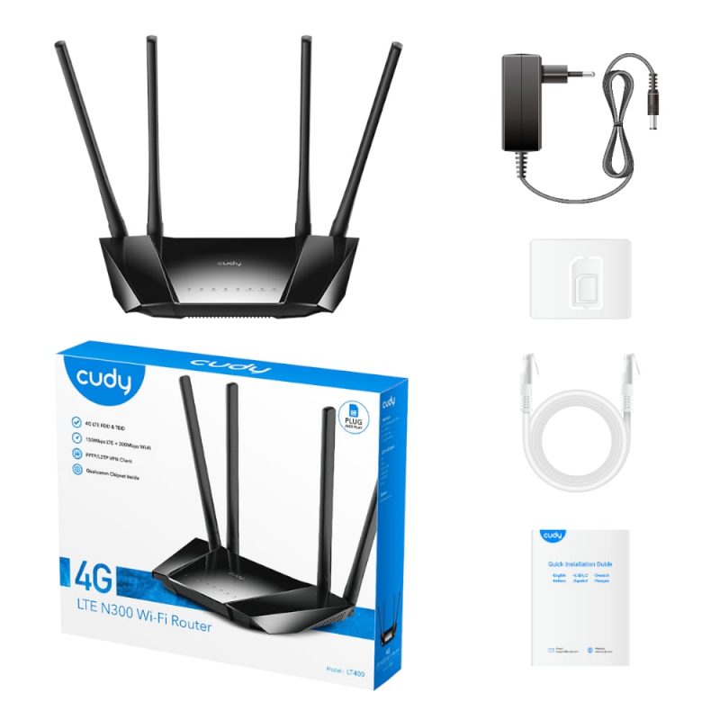 Cudy LT400 4G LTE N300 300Mbps Wi-Fi Router - Image 5