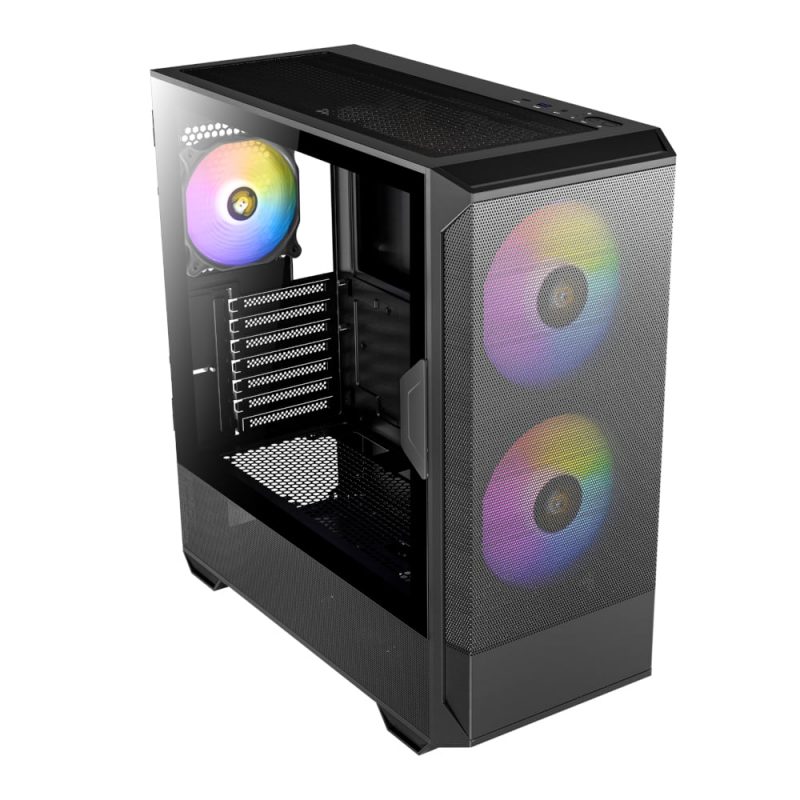 Antec NX416L ATX | Micro-ATX | ITX ARGB Mid-Tower Gaming Chassis - Black - Image 5