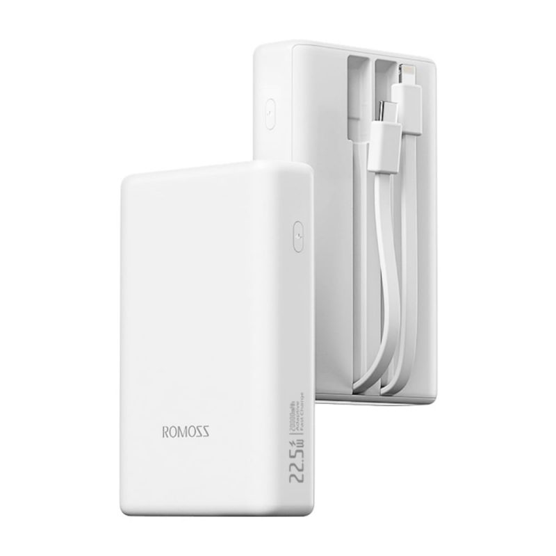 Romoss PAC20 20000mAh 22.5W Fast Charge Power Bank – White - Image 3