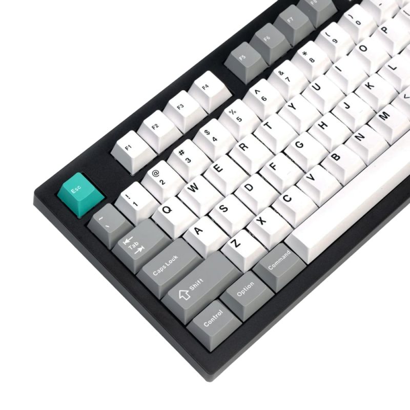 Keychron Cherry Profile Double Shot PBT Full Keycap Set - Grey/White/Mint - Image 3