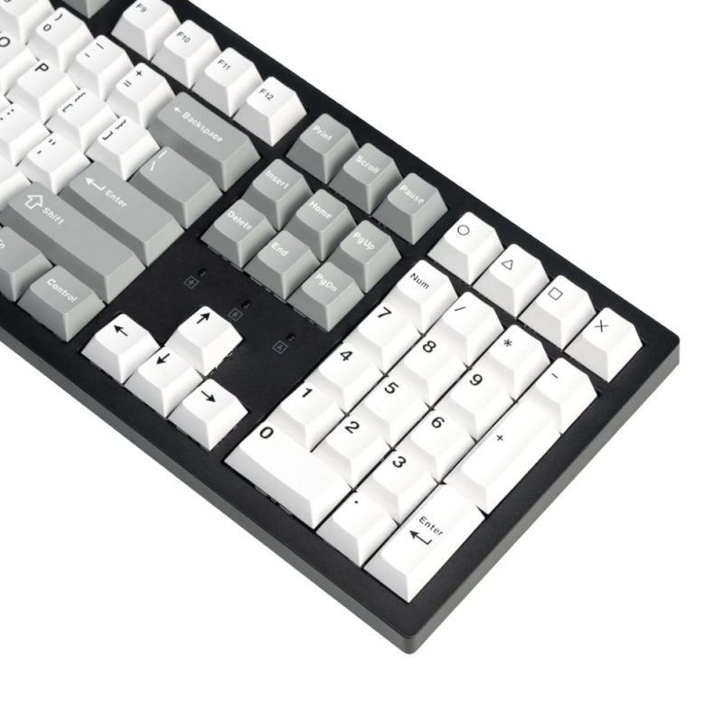 Keychron Cherry Profile Double Shot PBT Full Keycap Set - Grey/White/Mint - Image 4