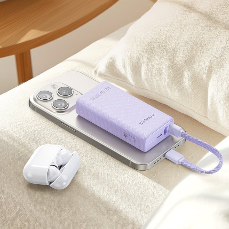 Romoss PHA10 10000mAh 22.5W Fast Charge Power Bank – Purple - Image 3