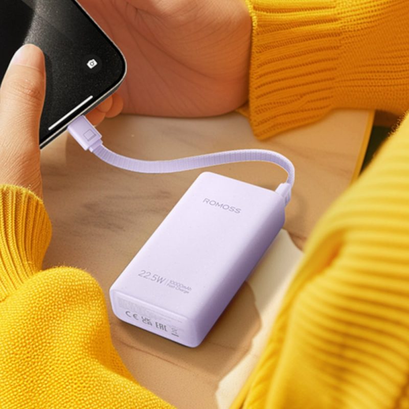 Romoss PHA10 10000mAh 22.5W Fast Charge Power Bank – Purple - Image 4