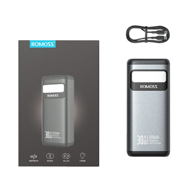 Romoss PMT30 30000mAh 30W Fast Charge Power Bank – Black - Image 7