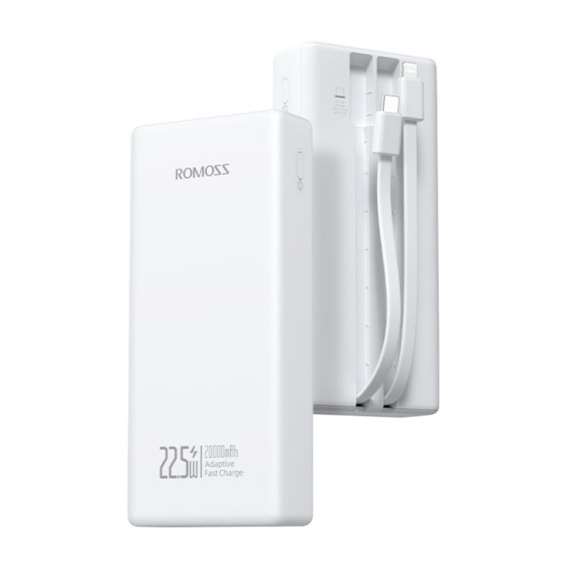 Romoss PRC20 20000mAh 22.5W Fast Charge Power Bank – White - Image 3