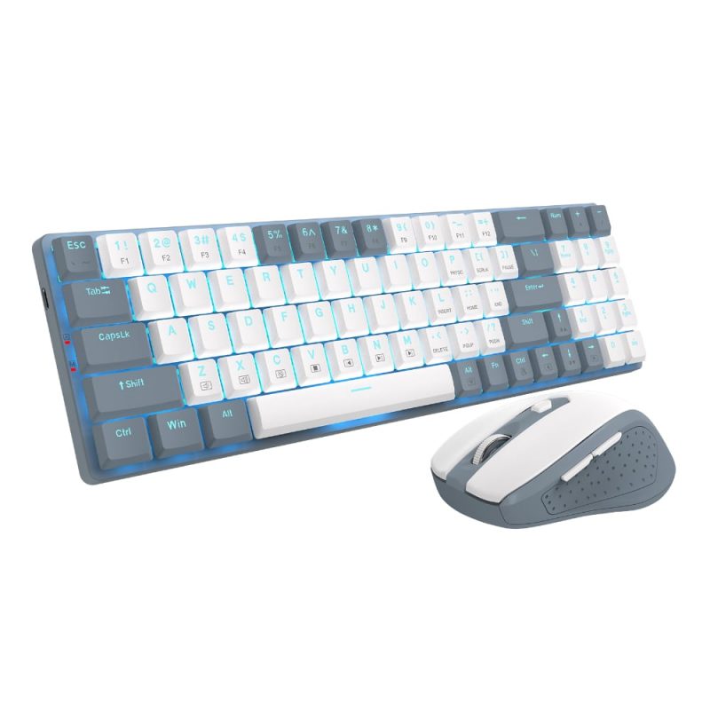 Redragon BS8772 Wireless Keyboard and Mouse Combo - Grey/White - Image 4