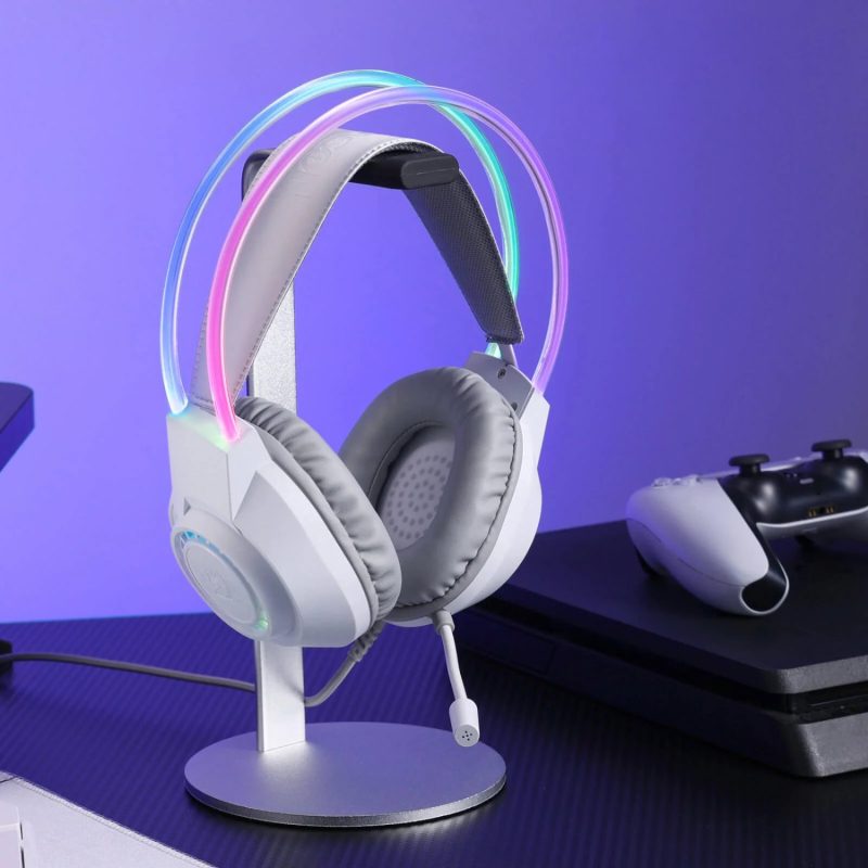 Redragon SCREAM Over-Ear RGB Gaming Headset - White - Image 3